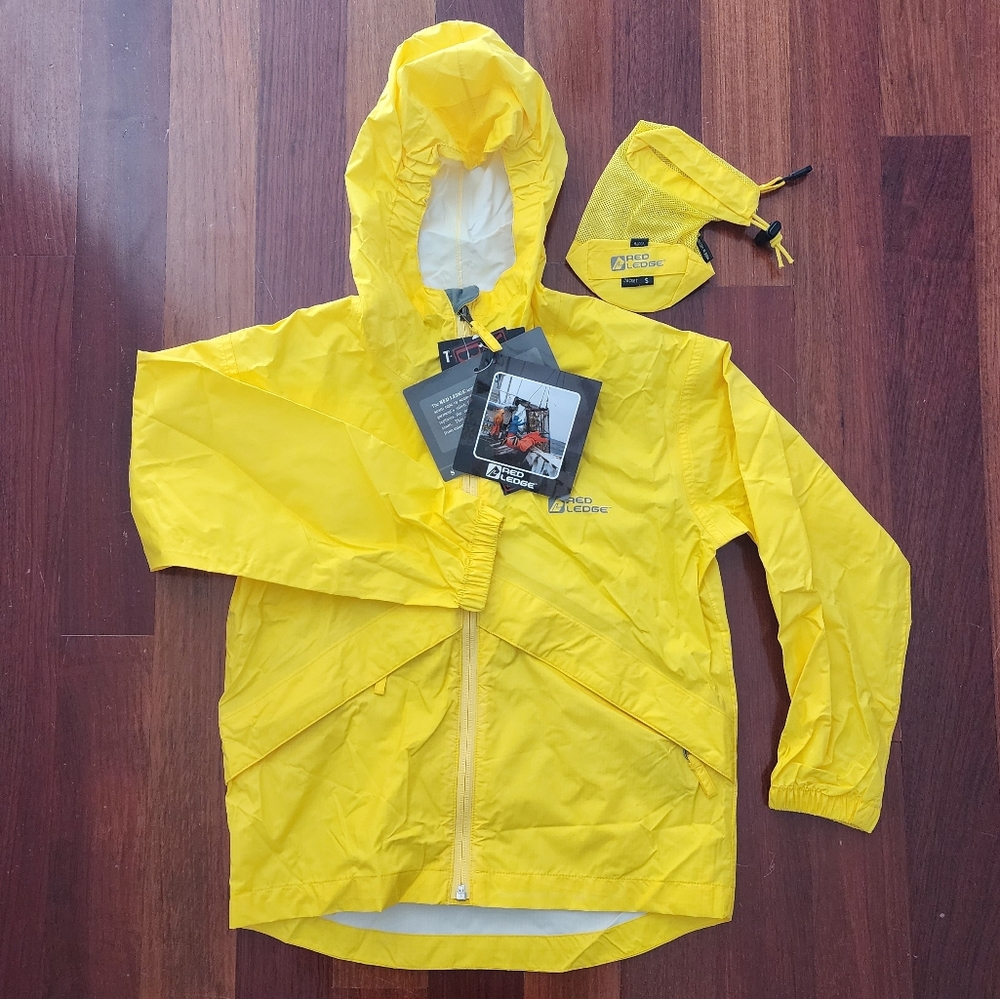 Red Ledge Youth Thunderlight Lightweight Rain Yellow Hooded Jacket | Small